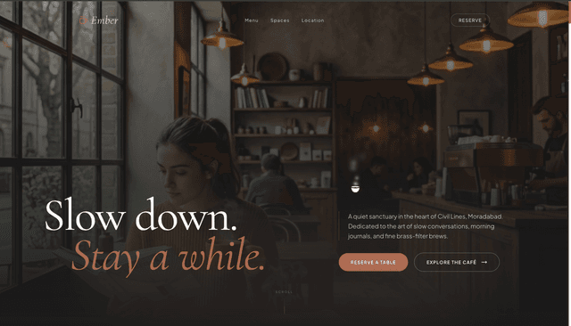 Ember Café landing page image - 1